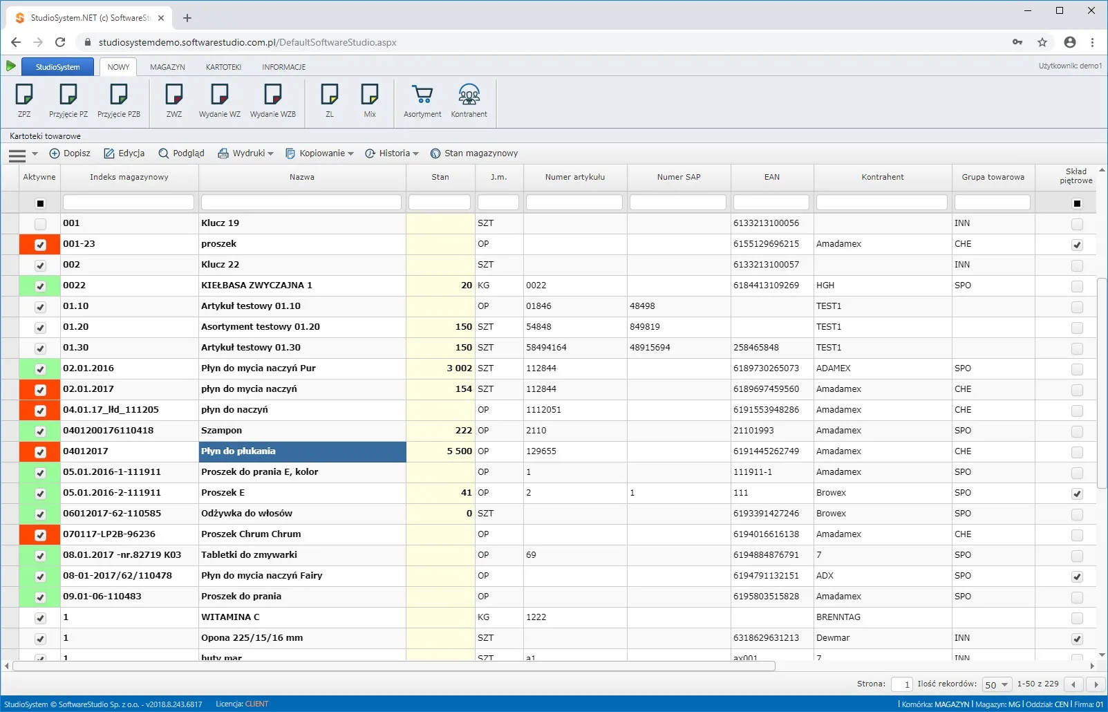 System WMS oprogramowanie magazynowe asortyment